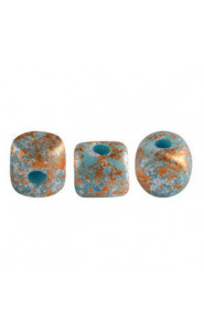 Les perles par Puca® Minos beads Opaque blue turquoise tweedy 63030/45703